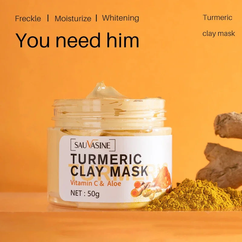 Turmeric Mud Mask Facial Purification Deep Cleansing Brightening Oil